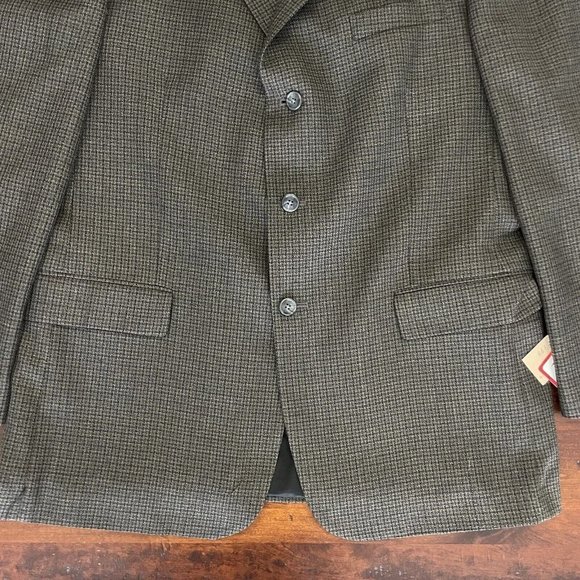NWT Vintage Hardwick 3 Button Blazer Men’s Gray Brown Wool Blend‎ 44 Long Madmen - Picture 3 of 12